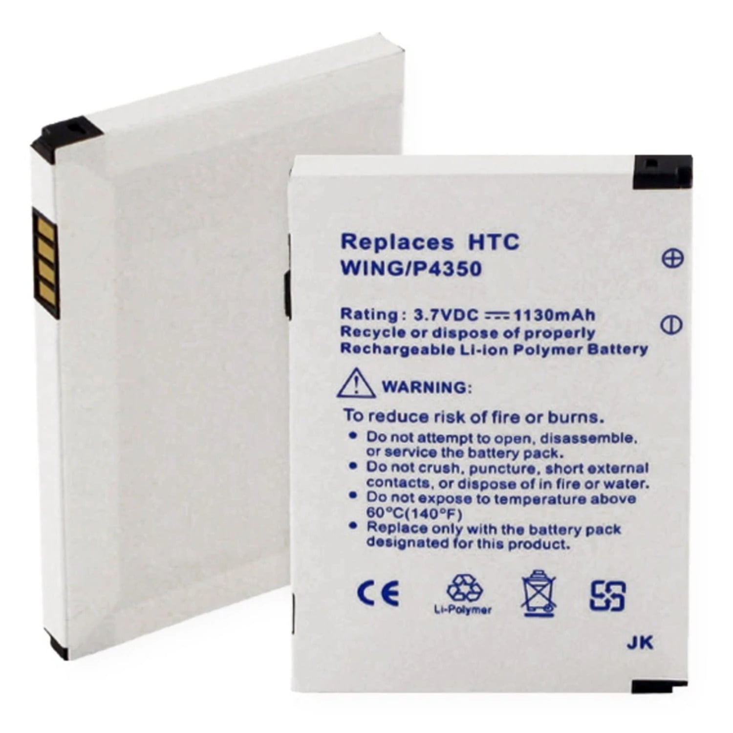 Batteries N Accessories Bna Wb Blp 1106 1 1 Cell Phone Battery Li Pol 3 7v 1130 Mah Ultra High Capacity Battery Replacement For Htc P4350 Battery Walmart Com