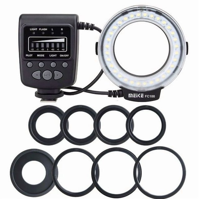 MEIKE LED Macro Ring Flash Light FC-100 for Canon Nikon Pentax Olympus DSLR Camera