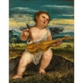 thumbnail image 3 of Bonifacio Veronese 20x24 Black Modern Framed Museum Art Print Titled - Cupid with a Violin in a Landscape, 3 of 5