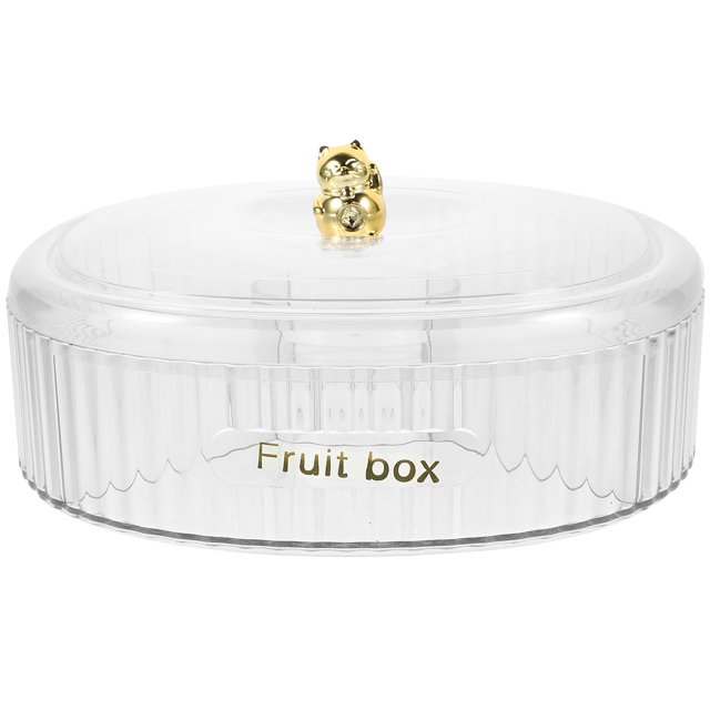Contenedor de frutas secas para el hogar, caja transparente de una sola capa con tapa para dulces y aperitivos.