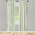 thumbnail image 3 of Ambesonne Paisley Curtains, Old Leaf Swirl Floral, Pair of 28"x63", Green Black White, 3 of 5