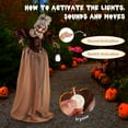 thumbnail image 4 of Costway Accessoire Animatronique d'Halloween Taille Réelle Déplacer et Parler Old Lady Hag avec LED Yeux Rouges Éclairés et Lanterne, 4 of 10