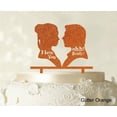 thumbnail image 1 of Couple Wedding Cake Topper Personalized Glitter Orange Cake Topper Color Option Available 5-7 Inches Wide, 1 of 1
