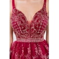 thumbnail image 4 of Women's Elizabeth K Glitter Print Summer V Neck Short Dress Gs1965 Royal Blue Size S, 4 of 5