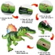 thumbnail image 4 of Dinosaurio de juguete con control remoto, dinosaurio luminoso, juguete eléctrico de dinosaurio RC con ojos de luz LED, caminar y rugir, regalo de robot realista para niños, niñas, niños, verde Xemadio LN-2189-2, 4 of 6