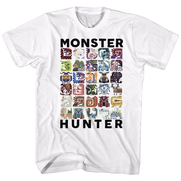 Monster Hunter Lets Hunt White Adult T-Shirt 4Xl