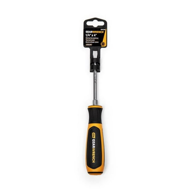 Destornillador con llave de engranajes ranurada 1/4 pulgadas x 10 cm de largo, 1 paquete