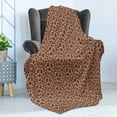 thumbnail image 4 of Chocolate Soft Flannel Fleece Blanket, Floral Ornamental Bloom Petals Leaves in Pastel Earth Tones Nature Retro Motifs, Cozy Plush for Indoor and Outdoor Use, 50" x 70", Brown White, by Ambesonne, 4 of 5