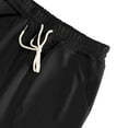 thumbnail image 6 of Mans Casual Pants Solid Color Drawstring Pockets Straight Sweatpants Black, 6 of 8