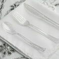 thumbnail image 2 of Efavormart 25 Pack | 7" Clear Silver Glitter Classic Heavy Duty Plastic Spoons, Disposable Utensils, 2 of 8