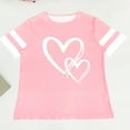 thumbnail image 4 of Women's Hearts Printed Oversized T-shirts Striped Short Sleeve Crew Neck Casual Summer Baggy Tee Shirt Tshirts (4XL, Pink), 4 of 8