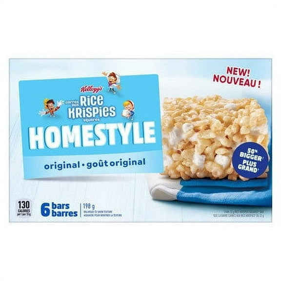 Kellogg's Rice Krispies Original Homestyle Bars (6ct) 198g/6.9 oz {Imported from Canada}