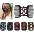 thumbnail image 1 of BRILLAR Juego de peines para el cabello con perlas, 6 piezas, peines elásticos con doble clip, 1 of 5