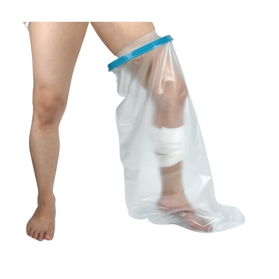 Adult Leg cast Protector for Shower, Waterproof Shower Bandage and Cast Cover Full Leg Watertight Protection to Broken Leg, Knee, Foot, Ankle Wound, Burns 100% Reusable