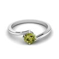 thumbnail image 1 of 0.50 Ctw Péridot Rond 925 Sterling Silver Solitaire Bypass Femmes Bague de Mariage, 1 of 3