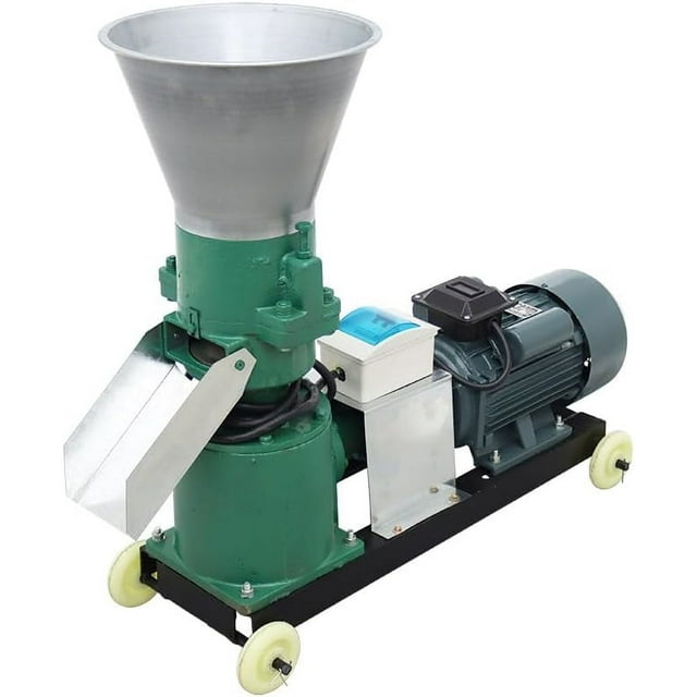 Chicken Feed Pellet Mill Machine 3MM Farm Animal Feed Granulator 2 Head Press Rollers 3KW 220V