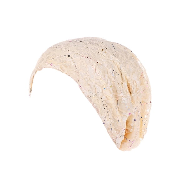Tanghaowl Womens Hat Women Beading Braid Lace Hat Ruffle Cancer Chemo Wrap Cap like Mike Hat