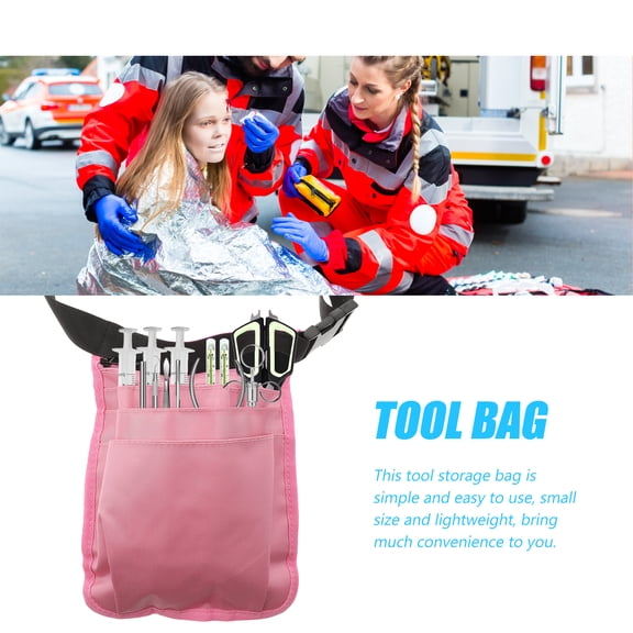 TABLZONE Pink Nurse Pocket Organizer Waist Bag with Adjustable Belt for Tool Storage and Garden Use