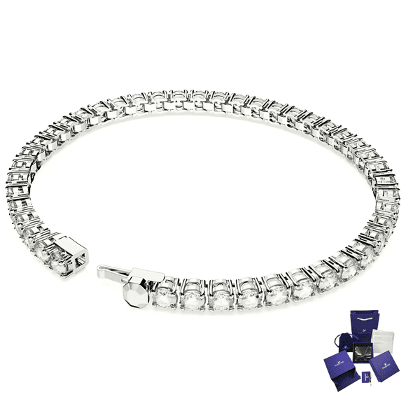 PULSERA BRAZALETE SWAROVSKI MATRIX TENIS CRISTALES + KIT DE REGALO