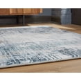 thumbnail image 3 of Signature Design by Ashley Arlenmont 8' x 10' Memory Foam Area Rug, Blue/Ivory/Gray Faux Fur Abstract Rug, 3 of 4