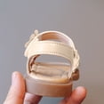 thumbnail image 4 of Eltusu Girls Sandals with Strap, No Slip Comfort Open Toe Soft Sole Summer Shoes Beige Size 11(Little Kids), 4 of 8