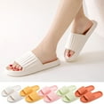 thumbnail image 2 of PUMISAS Summer Slippers For Women Outside Solid Color Comfortable Home Slippers Waterproof Indoor Bathroom Shower Shoes, 2 of 4