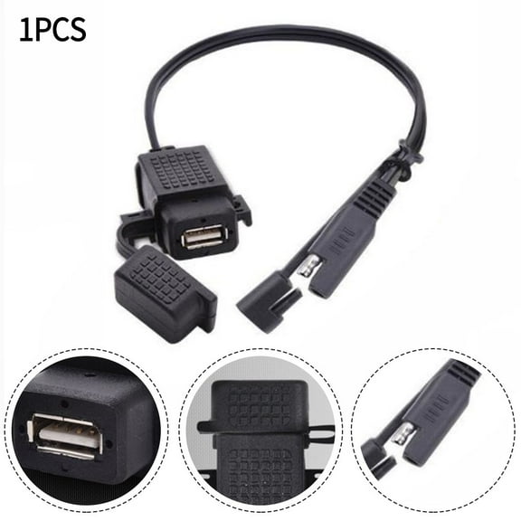 Waterproof Motorcycle USB Charger Kit SAE to USB Adapter Cable Charger