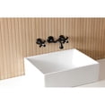 thumbnail image 3 of Kingston Brass KS3120PKX Duchess Double-Handle 3-Hole Wall Mount Bathroom Faucet in Matte Black, 3 of 8
