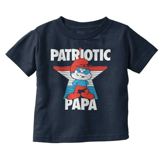 USA American Patriotic Papa Smurf Youth T Shirt Tee Boys Infant Toddler Brisco Brands 4T