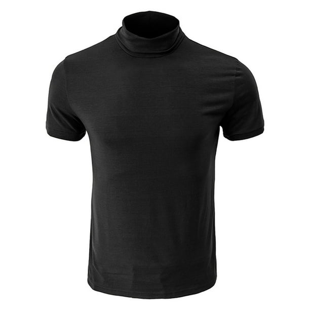 Meichang Mens Mock Neck Muscle Tops Slim Comfy Short Sleeve Golf