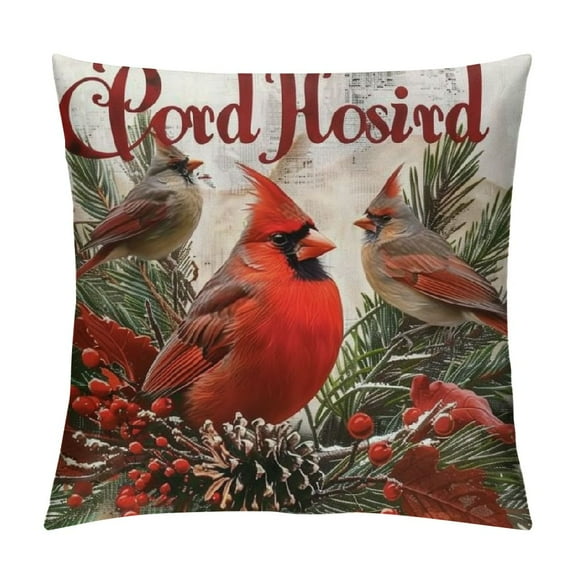 Qinduosi Cardinals Appear When Angels are Near Throw Pillow Cover Always with Us Pillow Covers Pillow Cover for Home Sofa Bedroom Livingroom  White