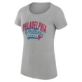 thumbnail image 2 of Women's G-III 4Her by Carl Banks  Heather Gray Philadelphia Phillies Filigree Team Fitted T-Shirt, 2 of 3