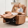 thumbnail image 4 of Swivel Rocker Recliner Chair,Oversized Manual Reclining Rocking Chair,360 Swivel Glider with Cup Holder,Massage and Heat Recliner,Sofa Chairs for Adults,Living Room,RV,Bedroom, 4 of 9