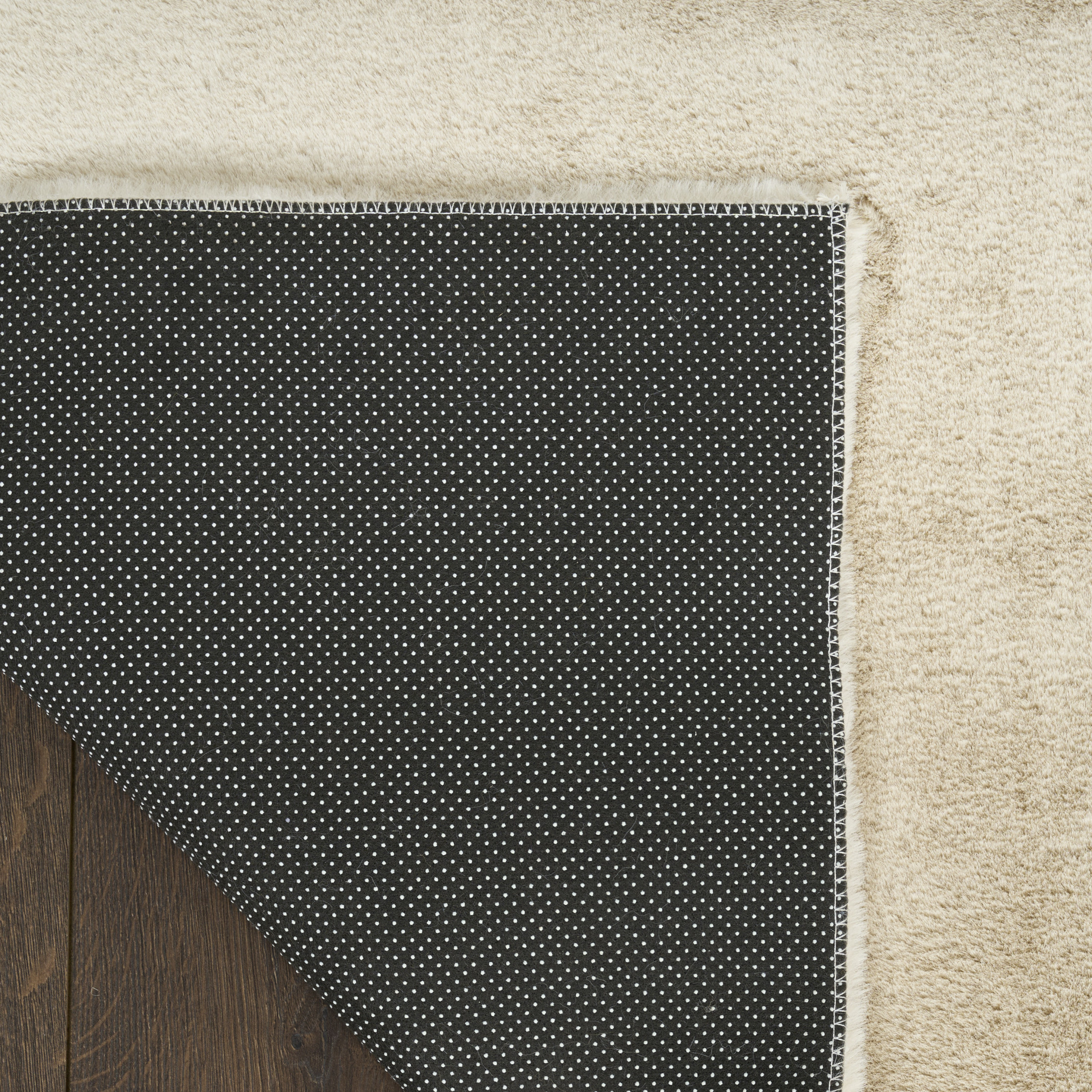 Nourison Soft Plush Rabbit Fur 4' x 6' Beige Contemporary Indoor Rug
