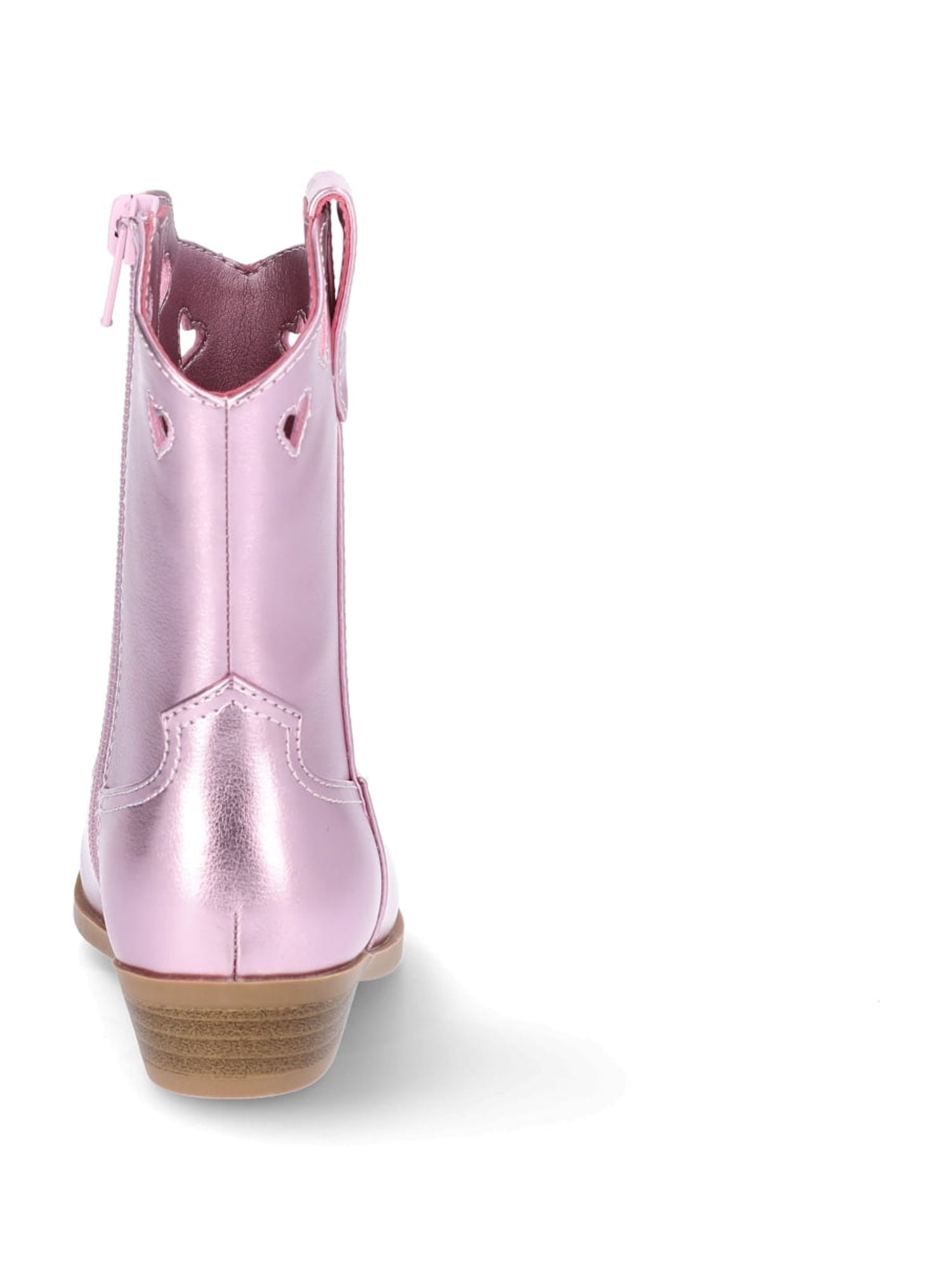 Wonder Nation Little Girls and Big Girls Metallic Heart Cowgirl Western Boot