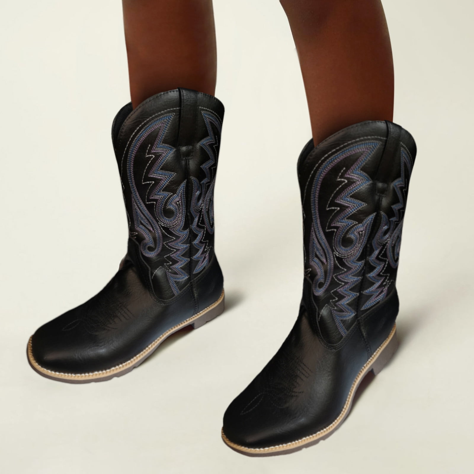 mini black cowboy boots