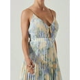 thumbnail image 2 of Faithtur Femmes Robe Slip, Sans Manches en V Dos Nu Plissé Plissé Solide/fleur Imprimé Été Swing Robe Longue Robe, 2 of 5