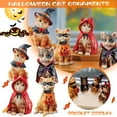 thumbnail image 3 of Resin Cat Sculpture Decor Halloween Earl Witch Pumpkin Decoration Halloween Indoor Decor Tabletop Decor C, 3 of 6