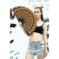 thumbnail image 2 of Amajiji Large Folding Hand Rave Fan Popping Fan for Line Dancing Clacking Fans for Boots On The Ground Dance,Party,Decoration,Festival (DJ Lighting), 2 of 10