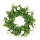 thumbnail image 1 of Corona de puerta de entrada de 45 cm, flores artificiales, guirnalda, ramo, hojas verdes, floral Corona de rosas (blanca), 1 of 7