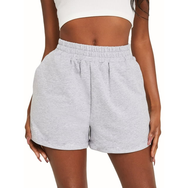 Women Loose Casual Gym Sports Sweat Shorts Pants Gray - Walmart.com