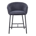 thumbnail image 4 of LumiSource Black Steel, Charcoal Fabric Ashland Counter Stool - Set of 2, 4 of 8
