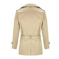 thumbnail image 4 of NoxwB Men's Fashion Loose Fit Solid Color Mid Length Trench Coat Casual Business Peacoat Lapel Double Breasted Long Sleeve Jacket Khaki S, 4 of 9