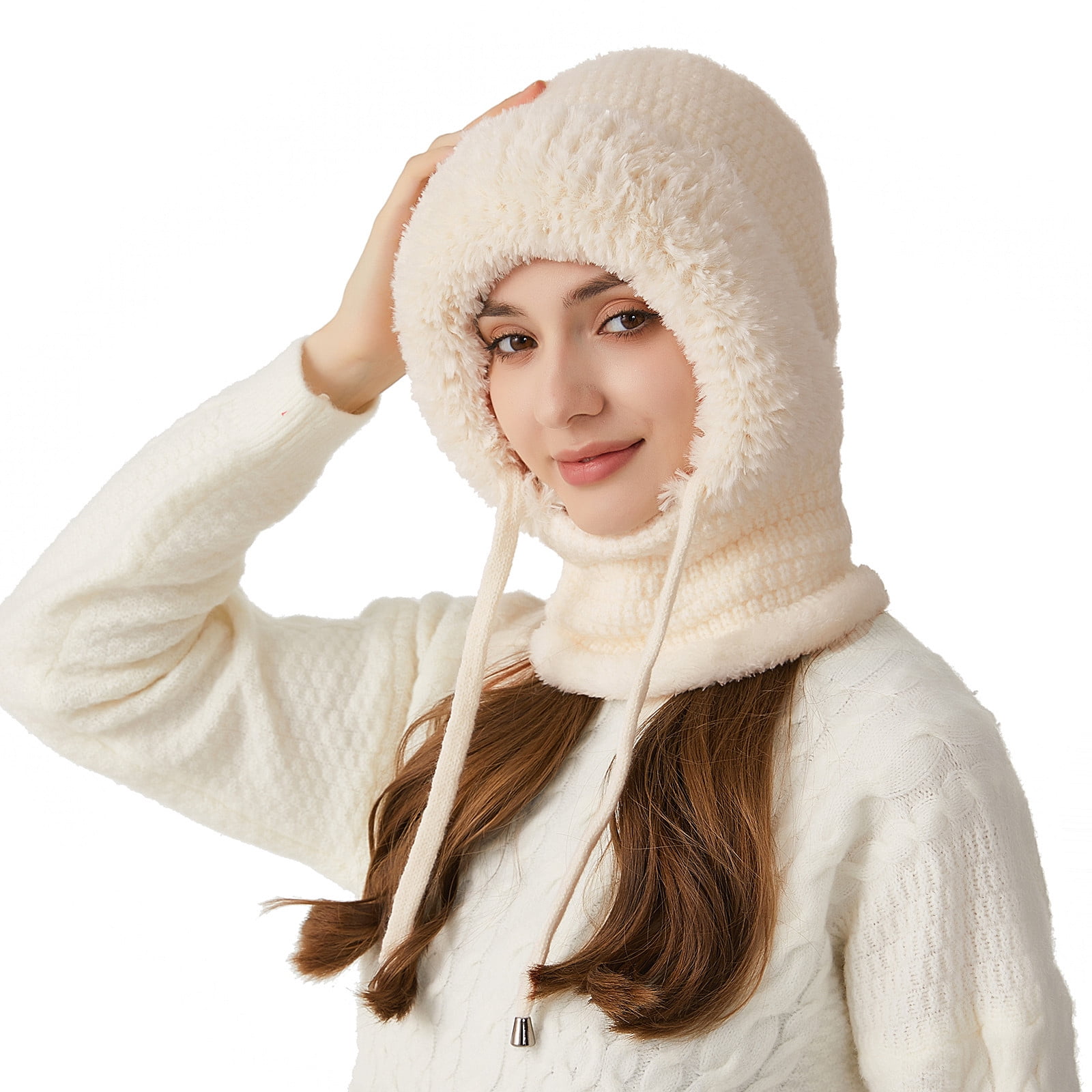 3-in-1 Balaclava Hat, Fleece Lined Knit with Scarf and Mask 