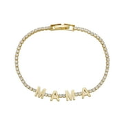 BELIEVE BY BRILLIANCE Women's 14Kt Gold Flash Plated Cubic Zirconia "Mama" Tennis Bracelet, 7.5"