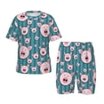 thumbnail image 1 of Fotbe Funny Pig Faces Pijama Estampada de 2 Piezas para Niños – Ropa de Dormir de Manga Corta Cómoda para Niños y Niñas, Camiseta y Shorts de Algodón-Small, 1 of 6