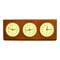 Bey-Berk International WS115 Triple Quartz Clock - Oak Wood