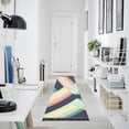 thumbnail image 4 of Yayeee Runner Rug for Bedroom 2'x6' Machine Washable Hallway Non Slip Mat, Green Stripes, 4 of 8