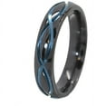 thumbnail image 2 of 5mm Half-Round Black Zirconium Ring with the Infinity Symbol Anodized in Blue, 2 of 4