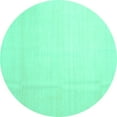 thumbnail image 1 of Ahgly Company Indoor Round Solid Turquoise Blue Modern Area Rugs, 3' Round, 1 of 4